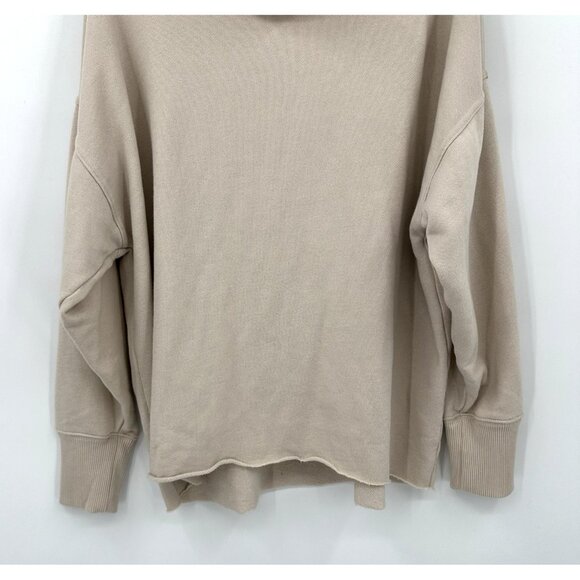 NEW AERIE turtleneck sweater pullover long sleeve sweatshirt beige oversized M - Picture 3 of 8